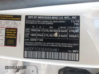 2014 Mercedes-Benz GL 450 with VIN 4JGDF7CE3EA336481, listed as a IAAI auction lot 42025576 with 145,244 mi miles and . Bid and sale history available at DreamBid. Image 9.