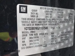 2018 GMC Canyon 2WD z VIN 1GTG5BEN9J1137949, wystawiony jako IAAI lot #42189911 z przebiegiem 98 296 mil mil oraz . Historia ofert i sprzedaży dostępna na DreamBid. Obrazek 9.
