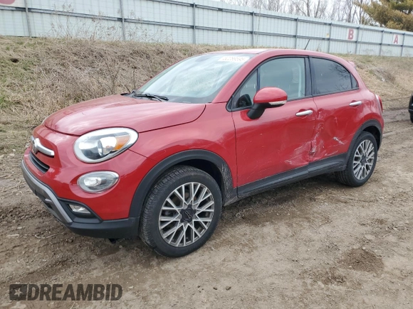 2016 FIAT 500X Trekking z VIN ZFBCFYCT0GP335243, wystawiony jako Copart lot #52289595 z przebiegiem 108 599 mil mil oraz Szkoda całkowita • Salvage title. Historia ofert i sprzedaży dostępna na DreamBid. Obrazek 1.