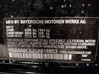 2016 BMW 3 Series 320i with VIN WBA8A9C52GK616953, listed as a IAAI auction lot 41227029 with 73,741 mi miles. Bid and sale history available at carsss.com. Image 9.