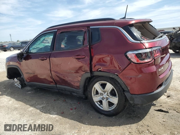 2022 Jeep Compass Latitude with VIN 3C4NJDBB3NT122001, listed as a Copart auction lot 49151555 with 92,165 mi miles and Salvage title. Bid and sale history available at DreamBid. Image 2.