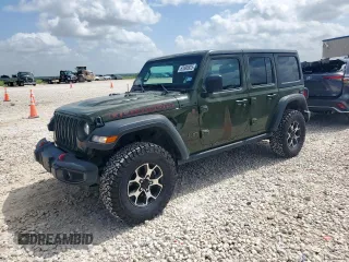 2021 Jeep Wrangler Unlimited Rubicon with VIN 1C4HJXFG9MW615338, listed as a Copart auction lot 62686925 with 52,287 mi miles and Salvage title. Bid and sale history available at DreamBid. Image 1.