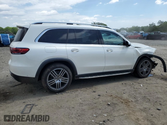 2021 Mercedes-Benz GLS 450 with VIN 4JGFF5KE4MA396704, listed as a Copart auction lot 55284015 with 22,181 mi miles and Salvage Title. Bid and sale history available at DreamBid. Image 3.