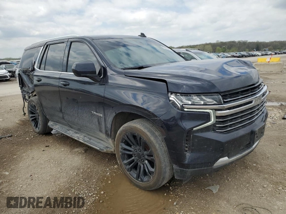 2021 Chevrolet Tahoe LT with VIN 1GNSKNKD0MR253098, listed as a Copart auction lot 53230535 with 143,689 mi miles and Salvage title. Bid and sale history available at DreamBid. Image 4.