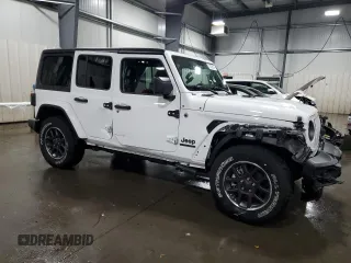 2021 Jeep Wrangler Unlimited Sport Altitude with VIN 1C4HJXDG1MW607186, listed as a Copart auction lot 76136914 with 37,242 mi miles and Salvage Title. Bid and sale history available at carsss.com. Image 4.
