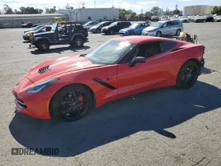 2015 Chevrolet Corvette 2LT with VIN 1G1YD2D74F5117885, listed as a Copart auction lot 75865884 with 54,008 mi miles and Salvage Title. Bid and sale history available at carsss.com. Image 1.