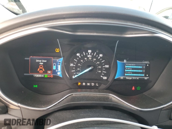 2017 Ford Fusion Hybrid SE with VIN 3FA6P0LU4HR315308, listed as a Copart auction lot 46350145 with 170,838 mi miles and Salvage title. Bid and sale history available at DreamBid. Image 9.