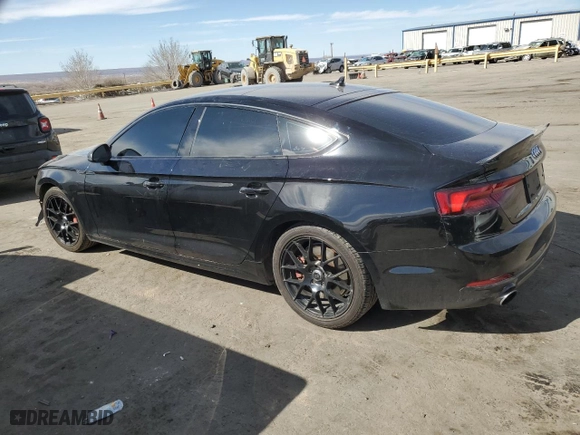 2019 Audi A5 Sportback Premium with VIN WAUANCF53KA063551, listed as a Copart auction lot 46647875 with 0 mi miles and Salvage Title. Bid and sale history available at carsss.com. Image 2.