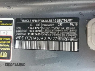 2018 Mercedes-Benz AMG GT AMG GT with VIN WDDYK7HA6JA019527, listed as a Copart auction lot 62597294 with 31,701 mi miles and Salvage title. Bid and sale history available at DreamBid. Image 12.