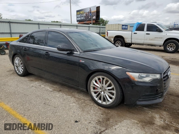 2012 Audi A6 Premium Plus with VIN WAUGGAFC8CN071789, listed as a Copart auction lot 53556854 with 147,563 mi miles and Salvage title. Bid and sale history available at DreamBid. Image 4.