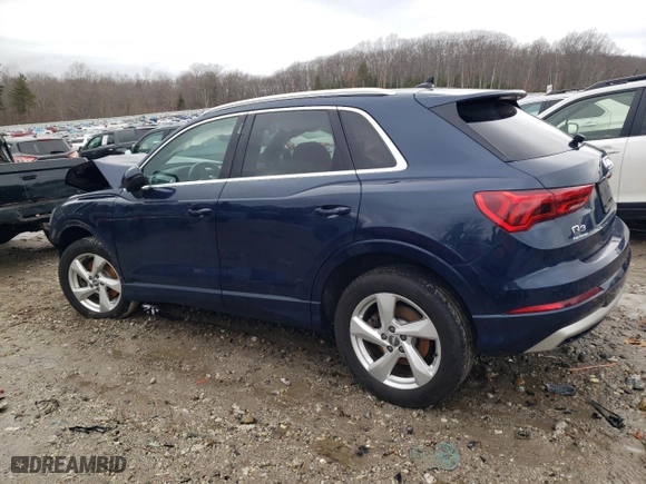 2020 Audi Q3 Premium Plus with VIN WA1BECF34L1006583, listed as a Copart auction lot 47480955 with 53,947 mi miles and Salvage Title. Bid and sale history available at carsss.com. Image 2.