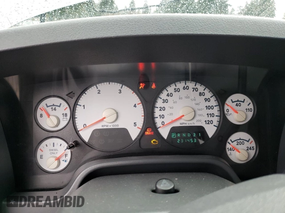 2007 Dodge Ram 2500 SLT with VIN 1D7KS28C67J509193, listed as a Copart auction lot 45601015 with 231,453 mi miles and Salvage Title. Bid and sale history available at carsss.com. Image 9.