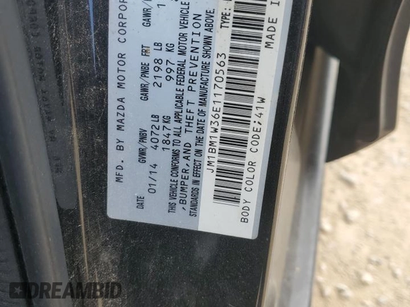 2014 Mazda 3 S Grand Touring with VIN JM1BM1W36E1170563, listed as a Copart auction lot 48739765 with 151,540 mi miles and Salvage Title. Bid and sale history available at DreamBid. Image 13.