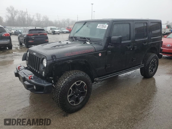 2016 Jeep Wrangler Unlimited Rubicon Hard Rock with VIN 1C4HJWFGXGL282521, listed as a Copart auction lot 43128545 with 123,074 mi miles and Salvage Title. Bid and sale history available at carsss.com. Image 1.