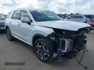 2023 Hyundai Palisade Limited with VIN KM8R54GE0PU502670, listed as a IAAI auction lot 42719375 with 28,559 mi miles and . Bid and sale history available at DreamBid. Image 1.