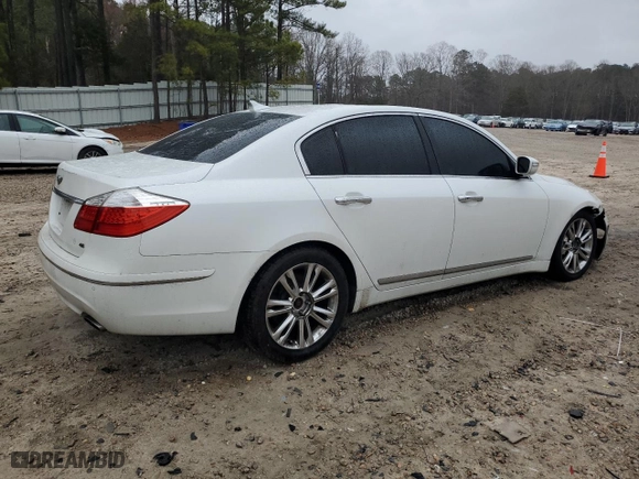 2011 Hyundai Genesis with VIN KMHGC4DF1BU135779, listed as a Copart auction lot 47365635 with 131,422 mi miles and Salvage Title. Bid and sale history available at carsss.com. Image 3.