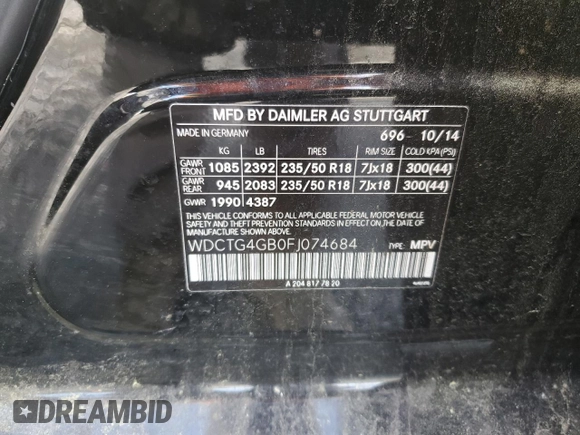 2015 Mercedes-Benz GLA 250 z VIN WDCTG4GB0FJ074684, wystawiony jako Copart lot #56341235 z przebiegiem 114 814 mil mil oraz Czysty tytuł • Clean title. Historia ofert i sprzedaży dostępna na DreamBid. Obrazek 12.