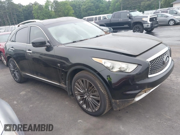2017 Infiniti QX70 z VIN JN8CS1MU2HM140540, wystawiony jako IAAI lot #42367880 z przebiegiem 109 214 mil mil oraz . Historia ofert i sprzedaży dostępna na DreamBid. Obrazek 1.