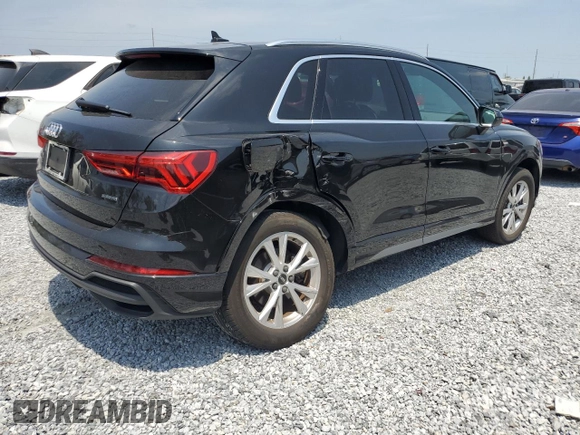 2023 Audi Q3 S line Premium Plus with VIN WA1EECF39P1068693, listed as a Copart auction lot 58210425 with 29,088 mi miles and Salvage title. Bid and sale history available at DreamBid. Image 3.