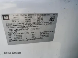 2017 GMC Terrain SLT z VIN 2GKFLUEK8H6304347, wystawiony jako Copart lot #53824545 z przebiegiem 76 202 mil mil oraz Szkoda całkowita • Salvage title. Historia ofert i sprzedaży dostępna na DreamBid. Obrazek 14.