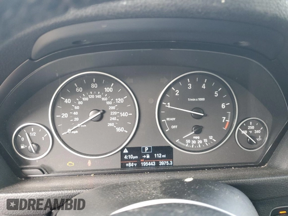2014 BMW 3 Series 328i with VIN WBA3A5C53EF605081, listed as a Copart auction lot 59578235 with 195,443 mi miles and Salvage title. Bid and sale history available at DreamBid. Image 9.