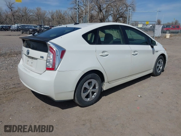 2013 Toyota Prius One with VIN JTDKN3DU4D0354893, listed as a IAAI auction lot 41962932 with 277,085 mi miles. Bid and sale history available at carsss.com. Image 4.