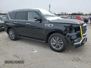 2024 Infiniti QX80 LUXE with VIN JN8AZ2AE0R9330122, listed as a Copart auction lot 88678885 with 6,783 mi miles and Salvage Title. Bid and sale history available at carsss.com. Image 4.