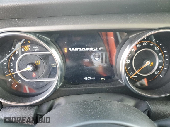 2023 Jeep Wrangler Sport S with VIN 1C4HJXDGXPW665818, listed as a Copart auction lot 48357105 with 9,803 mi miles and Clean Title. Bid and sale history available at DreamBid. Image 9.