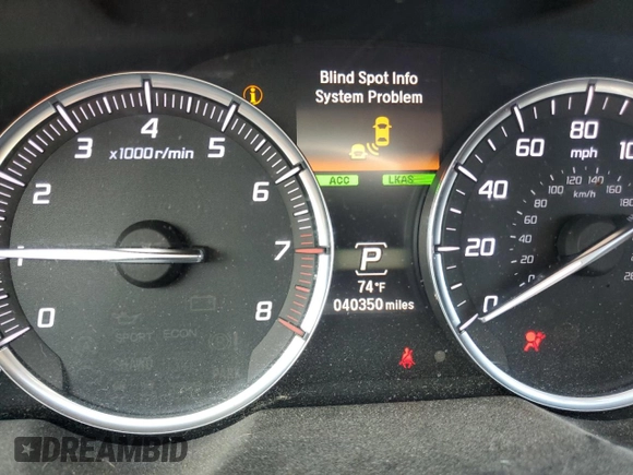 2020 Acura TLX w/Technology Pkg with VIN 19UUB3F40LA003875, listed as a Copart auction lot 70889754 with 40,350 mi miles and Salvage Title. Bid and sale history available at carsss.com. Image 9.