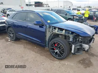 2022 Audi Q8 Prestige with VIN WA1FVBF14ND027851, listed as a IAAI auction lot 41155706 with 54,584 mi miles. Bid and sale history available at carsss.com. Image 1.