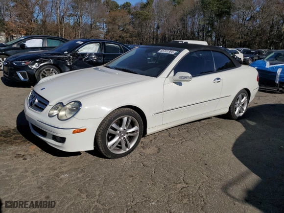 2007 Mercedes-Benz CLK-Class 3.5L with VIN WDBTK56F97F207122, listed as a Copart auction lot 85791364 with 124,674 mi miles and Clean Title. Bid and sale history available at carsss.com. Image 1.