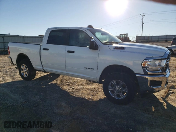 2023 Ram 2500 Big Horn with VIN 3C6UR5DJ8PG603069, listed as a Copart auction lot 80024504 with 0 mi miles and Salvage Title. Bid and sale history available at carsss.com. Image 4.