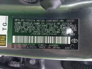 2021 Toyota Prius L Eco with VIN JTDKAMFUXM3143646, listed as a IAAI auction lot 41507110 with 207,238 mi miles. Bid and sale history available at carsss.com. Image 9.