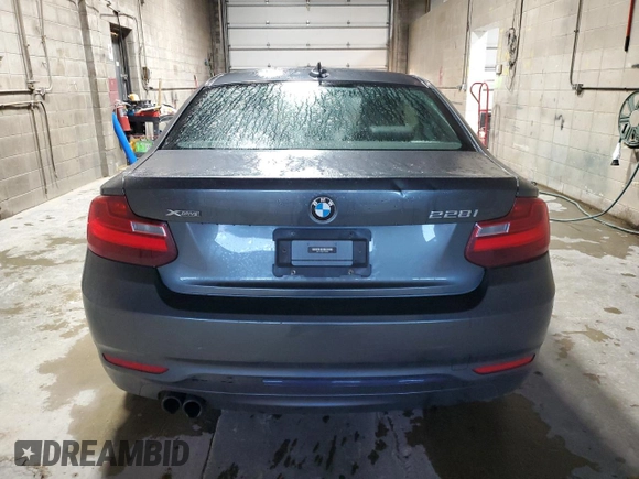 2015 BMW 2 Series 228i xDrive with VIN WBA1F7C57FVX95561, listed as a Copart auction lot 82204114 with 45,654 mi miles and Salvage Title. Bid and sale history available at carsss.com. Image 6.
