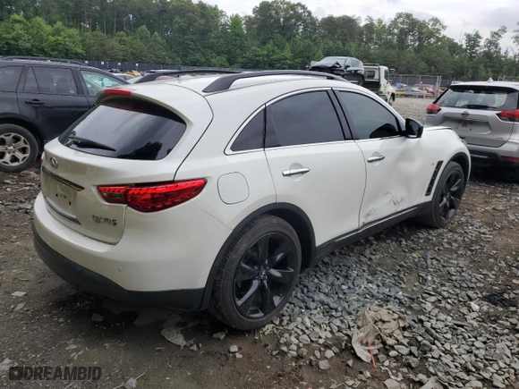 2017 Infiniti QX70 with VIN JN8CS1MUXHM144335, listed as a Copart auction lot 56918414 with 69,592 mi miles. Bid and sale history available at carsss.com. Image 3.