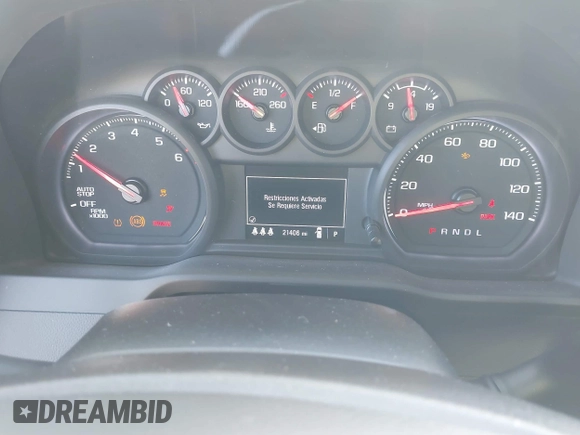 2024 Chevrolet Silverado 1500 Custom with VIN 1GCPABEK3RZ174705, listed as a IAAI auction lot 41830901 with 21,406 mi miles and . Bid and sale history available at DreamBid. Image 7.