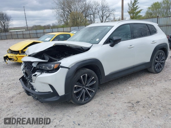 2023 Mazda CX-50 S Premium Plus with VIN 7MMVABEM7PN108865, listed as a IAAI auction lot 42049215 with 33,285 mi miles and . Bid and sale history available at DreamBid. Image 2.
