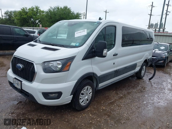 2023 Ford Transit Passenger XL with VIN 1FBAX2YG2PKA91028, listed as a IAAI auction lot 42106198 with 52,874 mi miles. Bid and sale history available at carsss.com. Image 17.