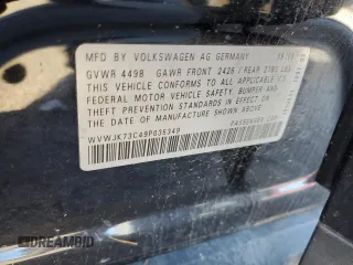 2009 Volkswagen Passat Komfort z VIN WVWJK73C49P035349, wystawiony jako Copart lot #83842724 z przebiegiem 112 159 mil mil oraz Szkoda całkowita • Salvage title. Historia ofert i sprzedaży dostępna na DreamBid. Obrazek 13.