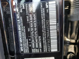 2021 Mercedes-Benz GLS 450 with VIN 4JGFF5KE2MA465292, listed as a Copart auction lot 45435094 with Not Provided miles and . Bid and sale history available at DreamBid. Image 12.