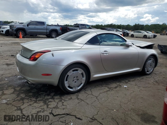 2004 Lexus SC 430 with VIN JTHFN48Y240049296, listed as a Copart auction lot 55648765 with 146,788 mi miles and Salvage title. Bid and sale history available at DreamBid. Image 3.