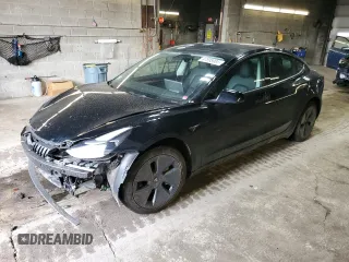 2023 Tesla Model 3 Long Range with VIN 5YJ3E1EB8PF392705, listed as a Copart auction lot 47595985 with 15,361 mi miles and Salvage Title. Bid and sale history available at DreamBid. Image 1.