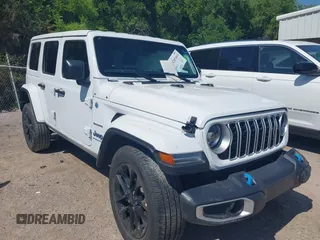 2024 Jeep Wrangler Sahara with VIN 1C4RJXP60RW292413, listed as a IAAI auction lot 42053663 with 22,808 mi miles and . Bid and sale history available at DreamBid. Image 1.