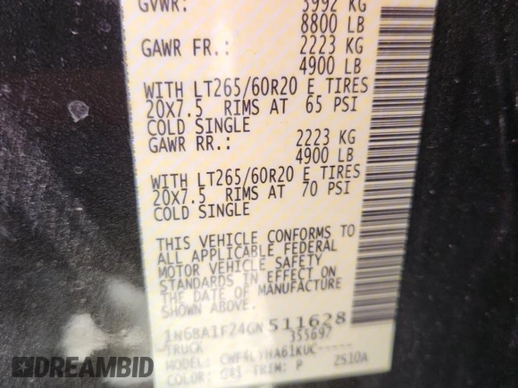 2016 Nissan Titan SV with VIN 1N6BA1F24GN511628, listed as a Copart auction lot 62965815 with 216,041 mi miles and Clean title. Bid and sale history available at DreamBid. Image 12.