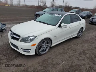 2012 Mercedes-Benz C 350 with VIN WDDGF8JB9CA710837, listed as a Copart auction lot 82681474 with 130,815 mi miles and Salvage title. Bid and sale history available at DreamBid. Image 1.