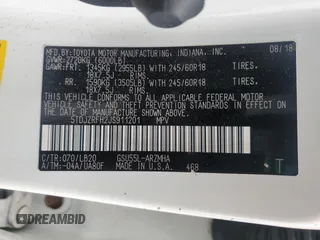 2018 Toyota Highlander SE z VIN 5TDJZRFH2JS911201, wystawiony jako Copart lot #57843215 z przebiegiem 94 977 mil mil oraz Szkoda całkowita • Salvage title. Historia ofert i sprzedaży dostępna na DreamBid. Obrazek 14.