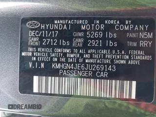 2018 Genesis G80 3.8L с VIN KMHGN4JE6JU269143, выставлен на аукционе IAAI как лот 42219466 с пробегом 119 007 миль миль и . История ставок и продаж доступна на DreamBid. Изображение 9.