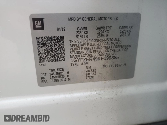2019 Cadillac XT4 FWD Sport z VIN 1GYFZER49KF199885, wystawiony jako Copart lot #56836895 z przebiegiem 58 486 mil mil oraz Szkoda całkowita • Salvage title. Historia ofert i sprzedaży dostępna na DreamBid. Obrazek 13.