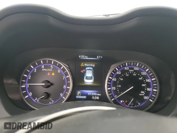 2017 Infiniti Q50 Signature Edition with VIN JN1EV7AR1HM835769, listed as a Copart auction lot 55125745 with 97,290 mi miles and Salvage title. Bid and sale history available at DreamBid. Image 9.