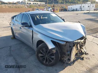 2015 Infiniti Q50 with VIN JN1BV7AP4FM341453, listed as a IAAI auction lot 41755534 with 1 mi miles. Bid and sale history available at carsss.com. Image 1.